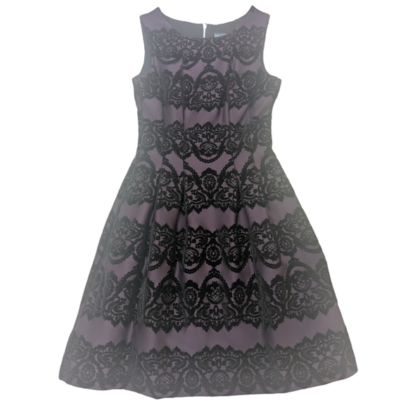 Victorian Soft Goth Midi Dress Dark Romance Whimsigoth Purple Black Gabby Skye 6 - Picture 6 of 13